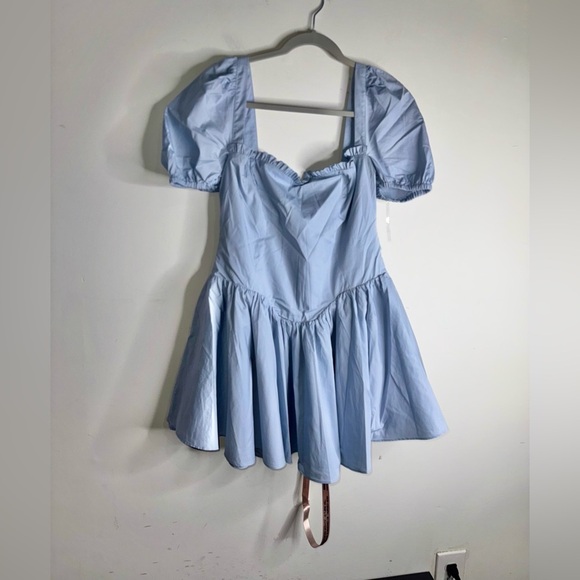 House of CB 'Maribel' Soft Blue Broderie Corset Mini Dress NWOT - Picture 4 of 12